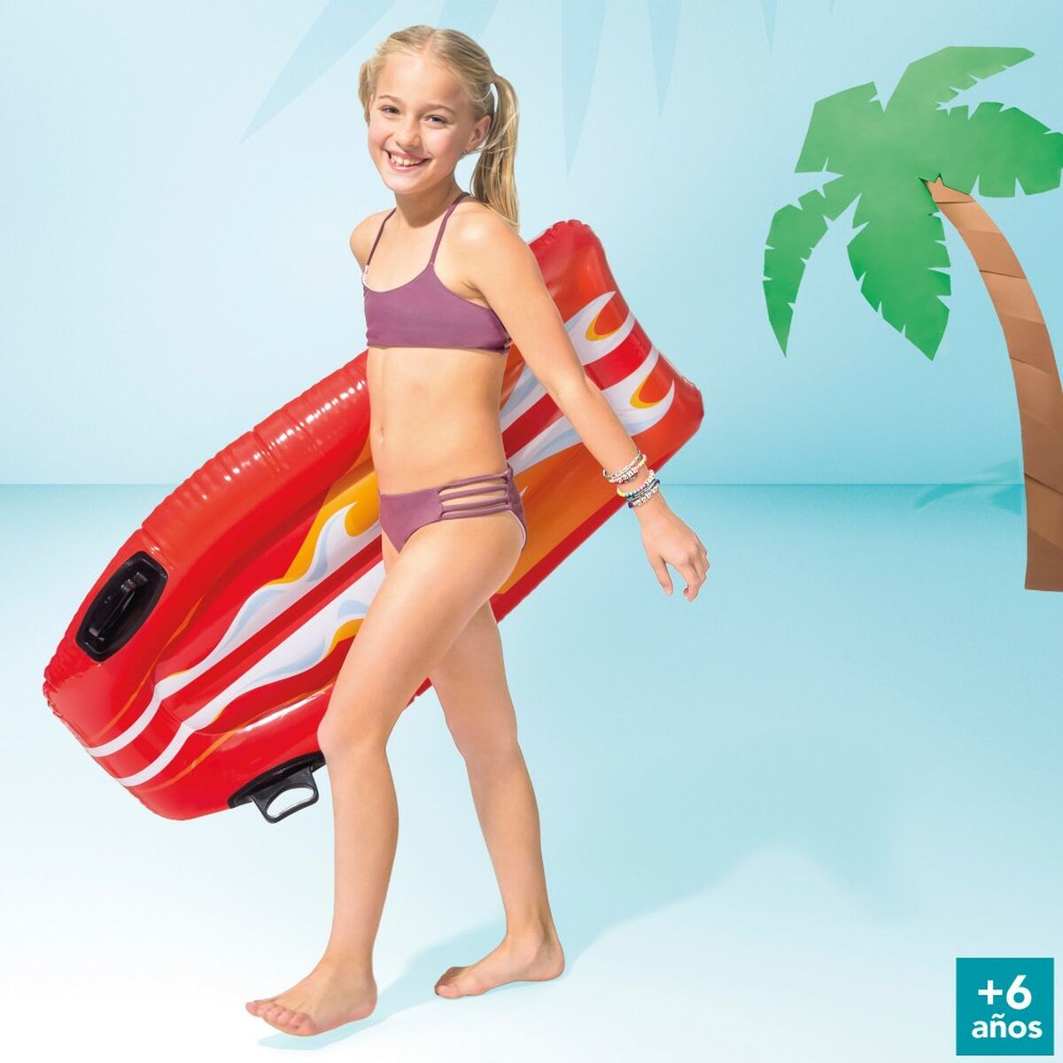 Oppustelig Figur til Pool Intex Joy Rider 62 x 112 cm Surfbræt (12 enheder)
